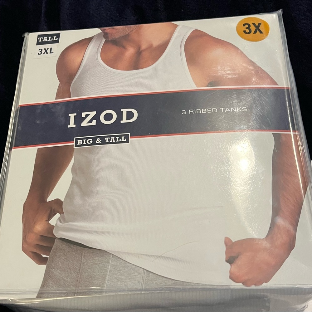IZod  Men’s 3xlt white under shirts New in package.